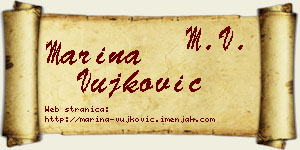 Marina Vujković vizit kartica